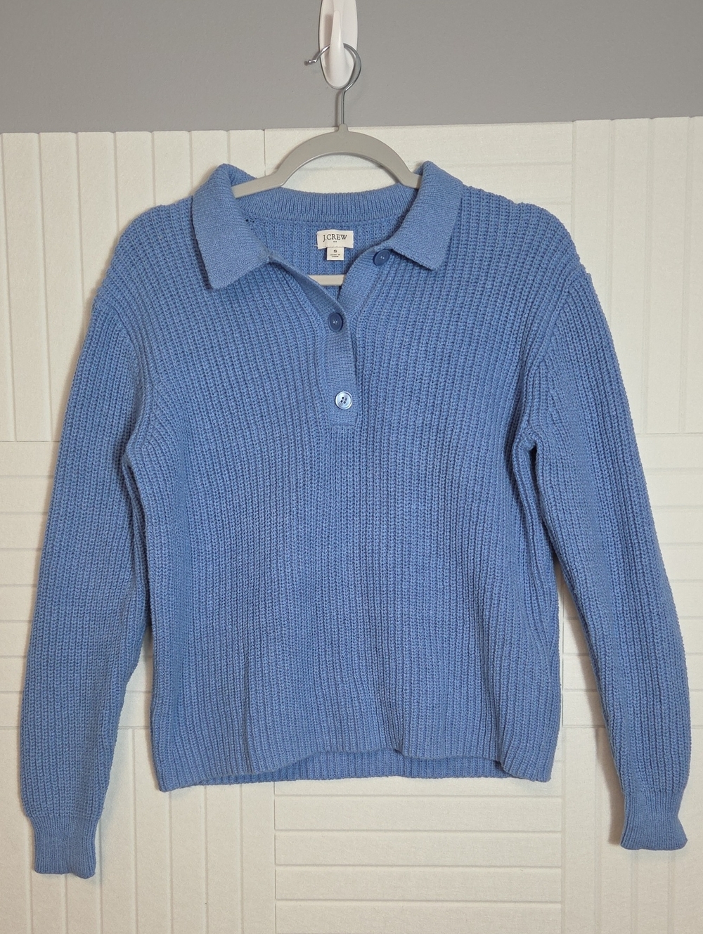 J. Crew Periwinkle Blue Collared Sweater Size S